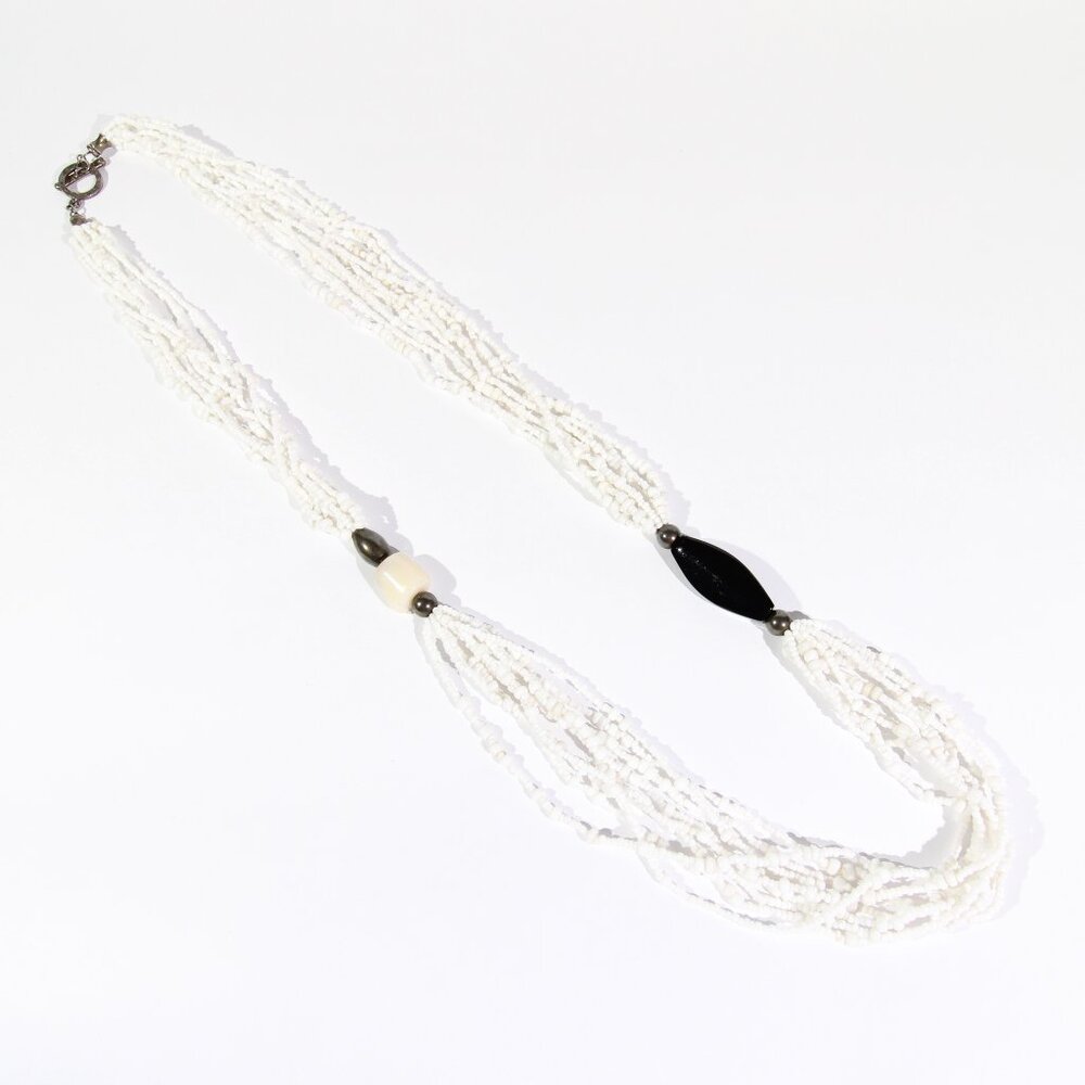 Vintage SILPADA Bamboo Coral & Seed Bead Multi-Strand Necklace